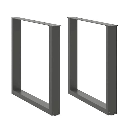 Nohy jedálenského stola v tvare U 2 ks Antracit 90x(72-73) cm