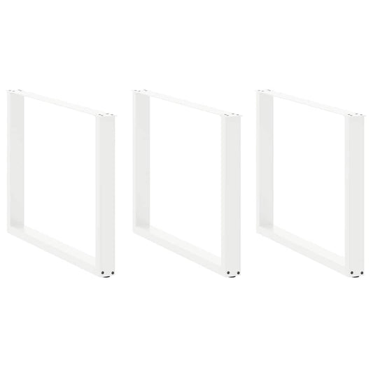 Nohy jedálenského stola v tvare U 2 ks Biela 100x(72-73) cm