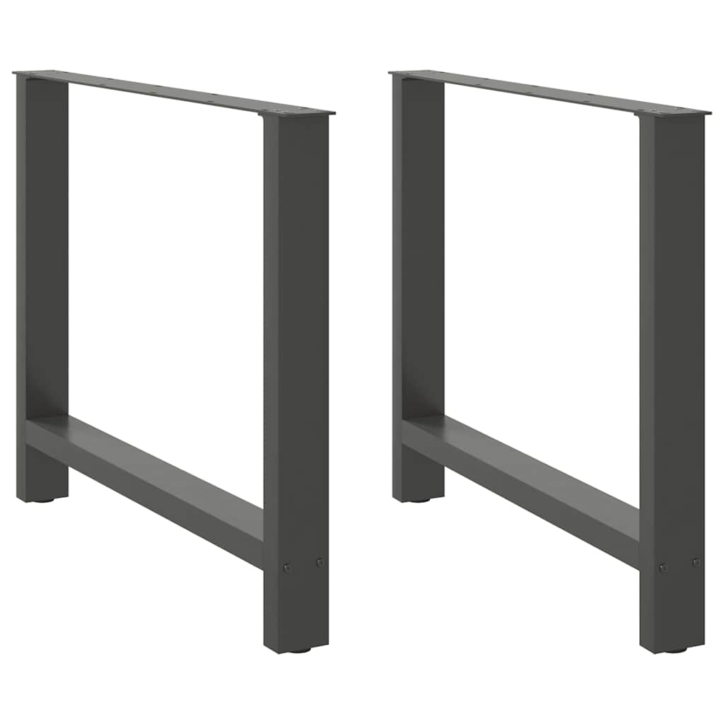 Nohy k jedálenskému stolu, antracitové, 2 ks, 90 x (72-73) cm, oceľové
