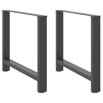 Nohy k jedálenskému stolu, antracitové, 2 ks, 90 x (72-73) cm, oceľové