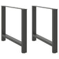 Nohy k jedálenskému stolu, antracitové, 2 ks, 90 x (72-73) cm, oceľové