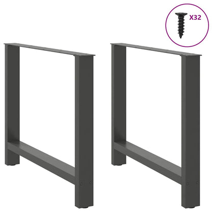 Nohy k jedálenskému stolu, antracitové, 2 ks, 90 x (72-73) cm, oceľové