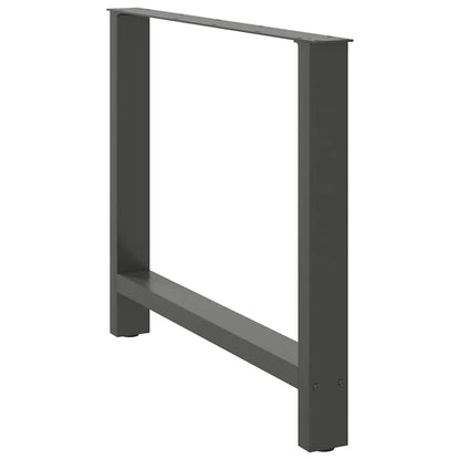 Nohy k jedálenskému stolu, antracitové, 2 ks, 90 x (72-73) cm, oceľové