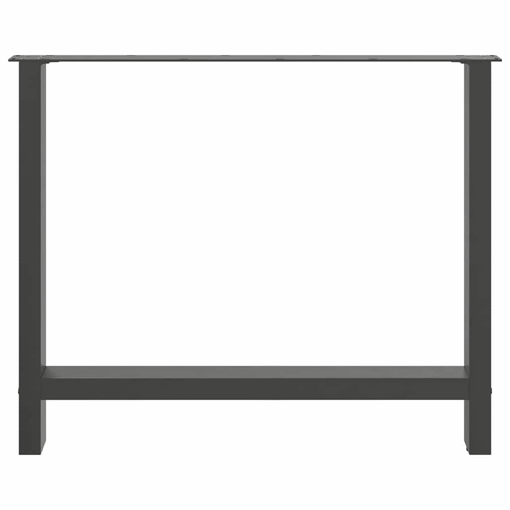 Nohy k jedálenskému stolu, antracitové, 2 ks, 90 x (72-73) cm, oceľové