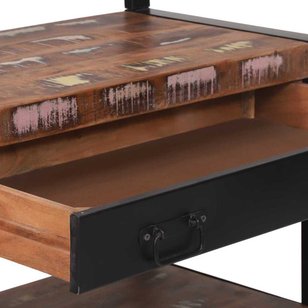 Kuchynský Regál Viacfarebný 80 X 40 X 160 Cm Recyklovaný Masív