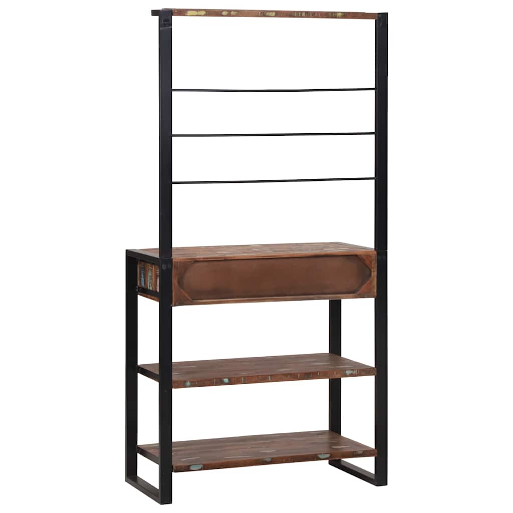 Kuchynský Regál Viacfarebný 80 X 40 X 160 Cm Recyklovaný Masív