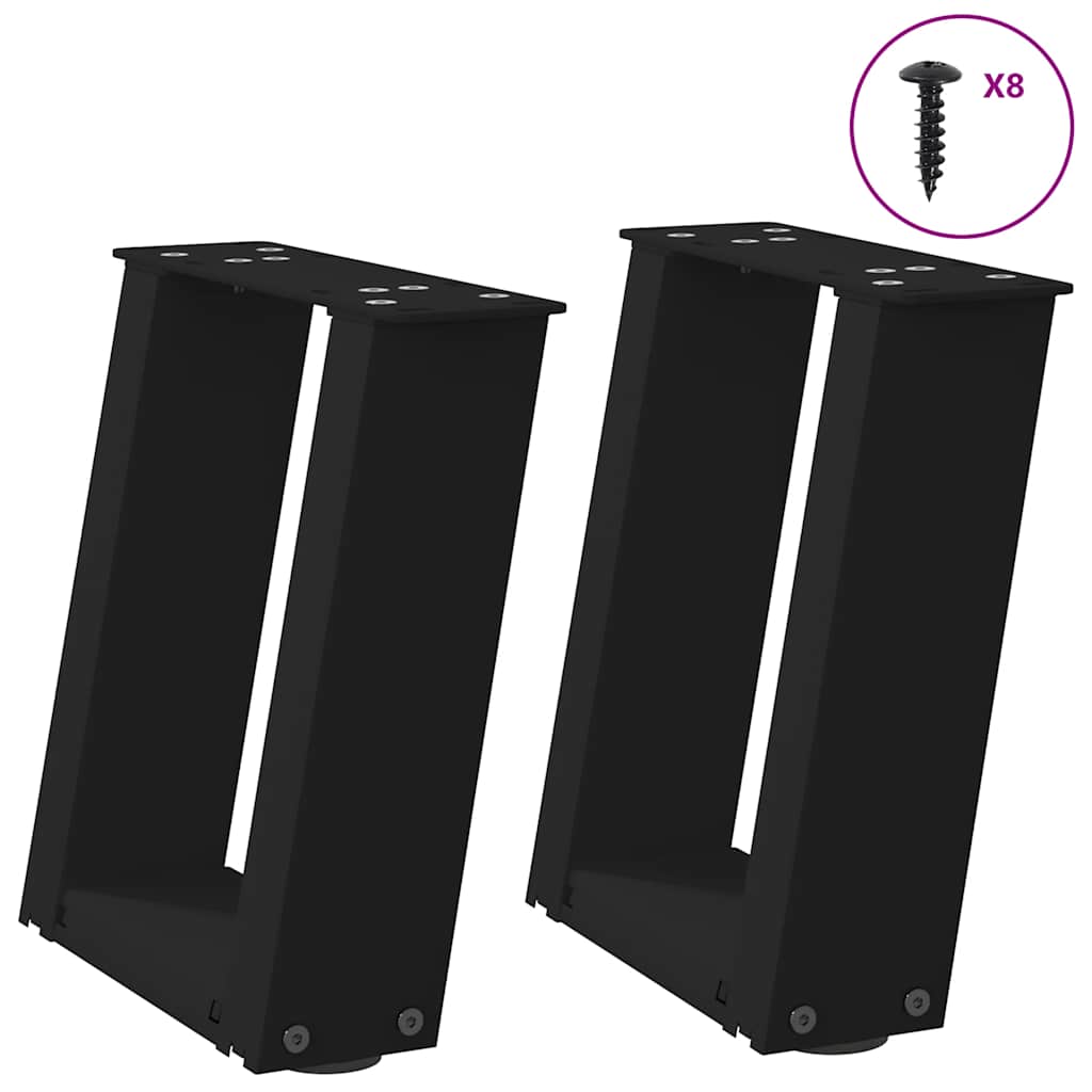 Nohy Konferenčného Stolíka V Tvare U, 2 Ks, Čierne, , Oceľové