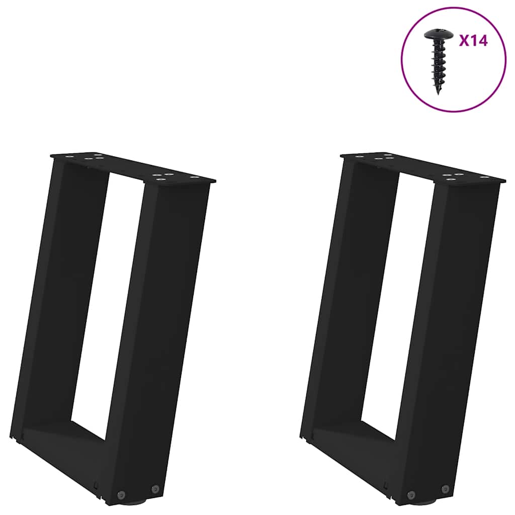 Nohy Konferenčného Stolíka V Tvare U, 2 Ks, Čierne, , Oceľové