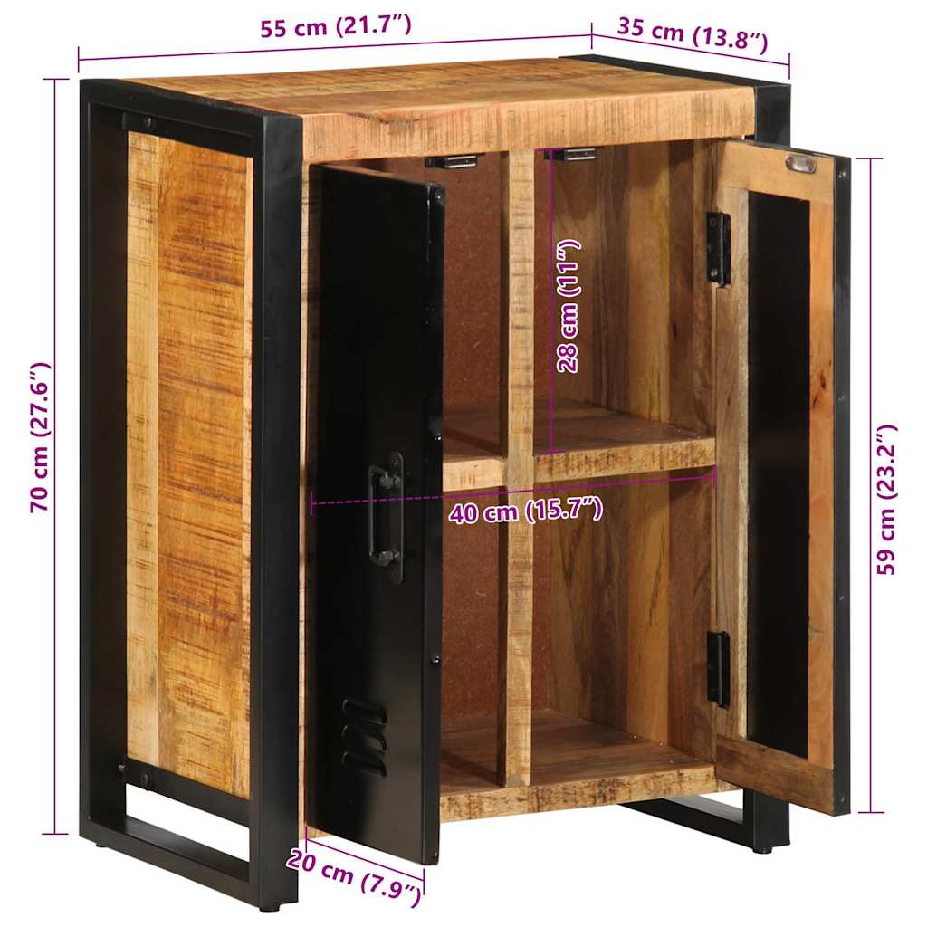 Komoda 55X35X70 Cm, Surový Mangový Masív