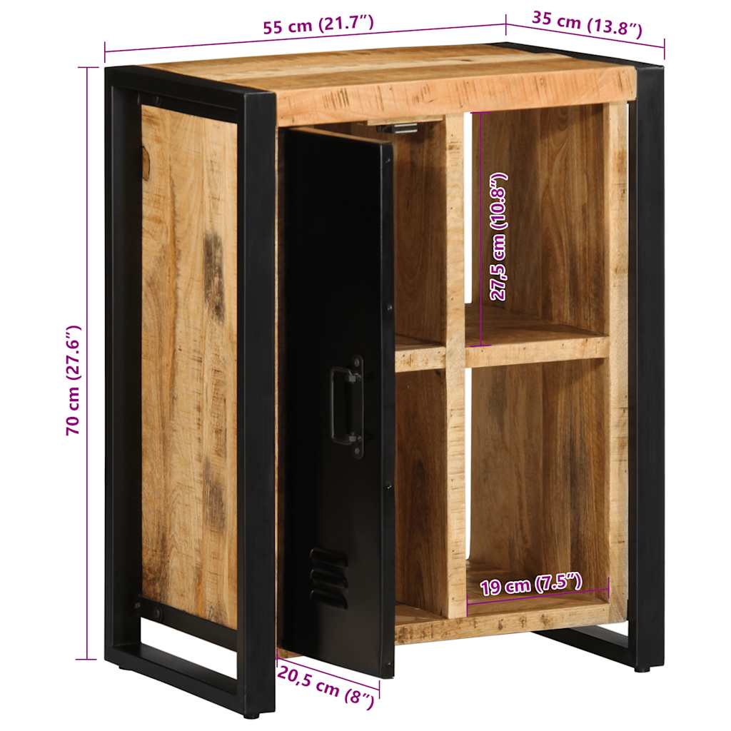 Komoda 55X35X70 Cm, Surový Mangový Masív