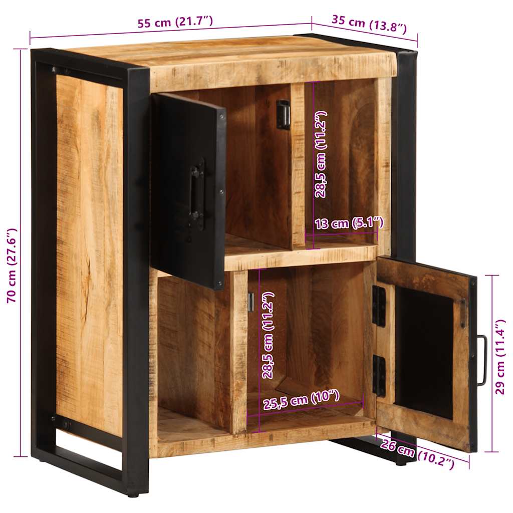 Komoda 55X35X70 Cm, Surový Mangový Masív