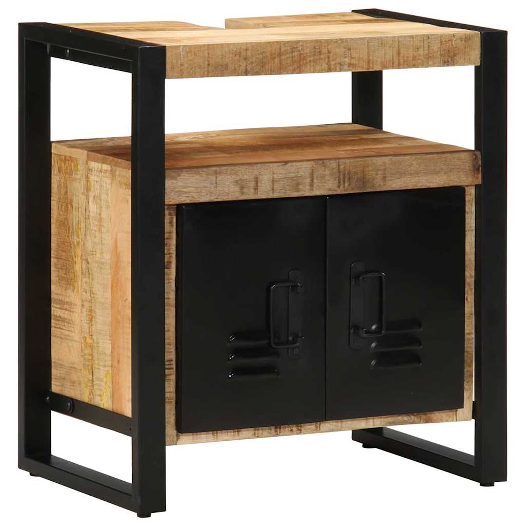 Kúpeľňová Skriňa S Poličkou Hnedá 55 X 35 X 60 Cm Mangový Masív