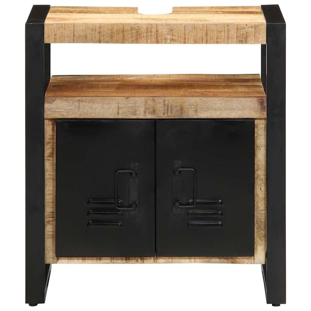 Kúpeľňová Skriňa S Poličkou Hnedá 55 X 35 X 60 Cm Mangový Masív