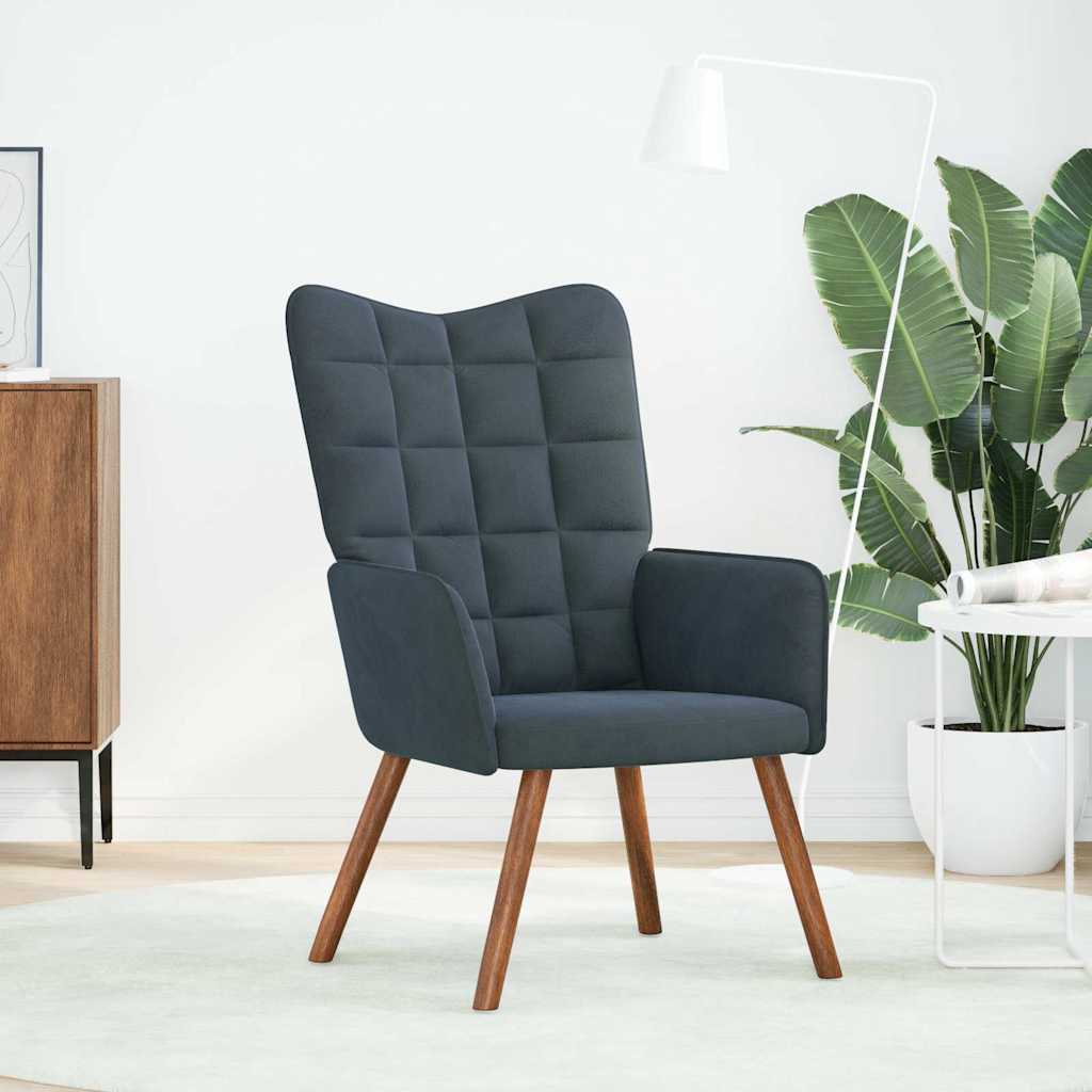 Relaxačné Kreslo Tmavosivé Zamat