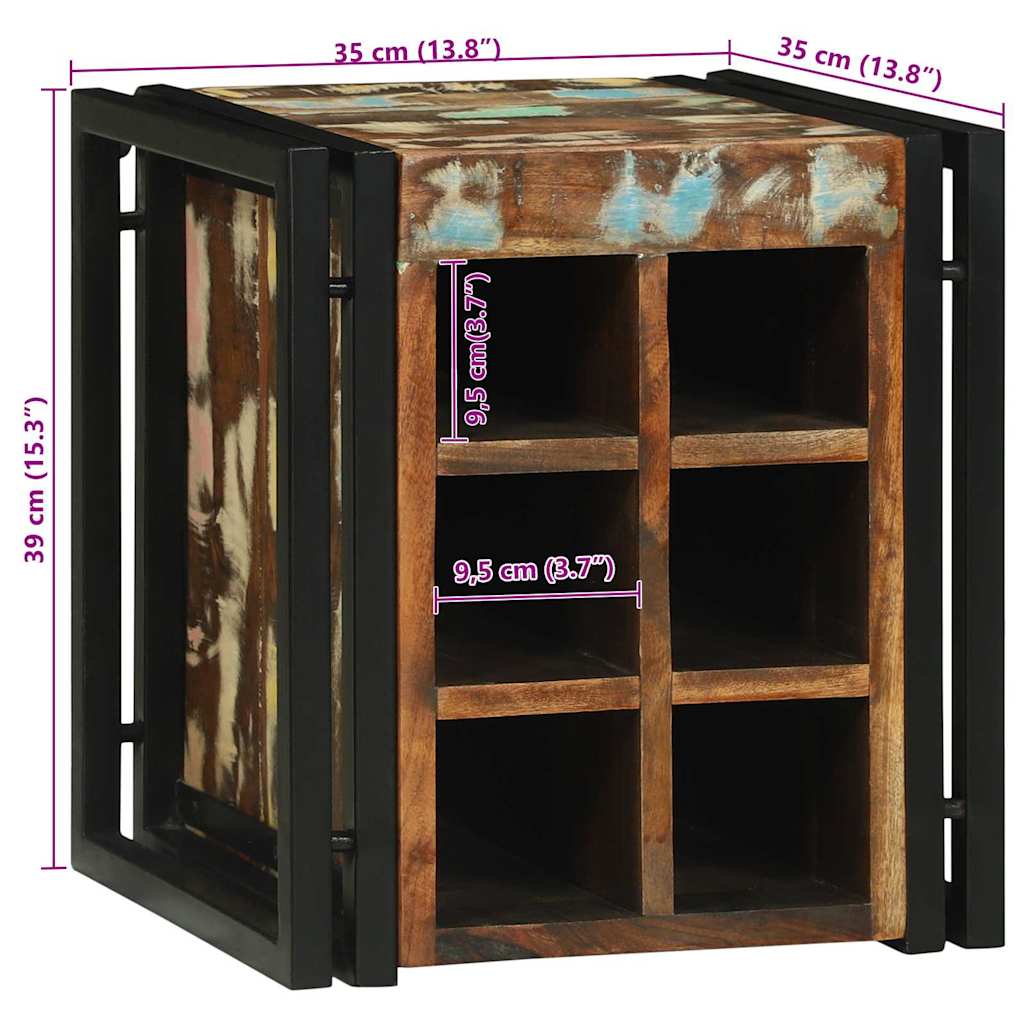 Regál Na Víno Viacfarebný 34.5 X 35 X 39 Cm Recyklovaný Masív