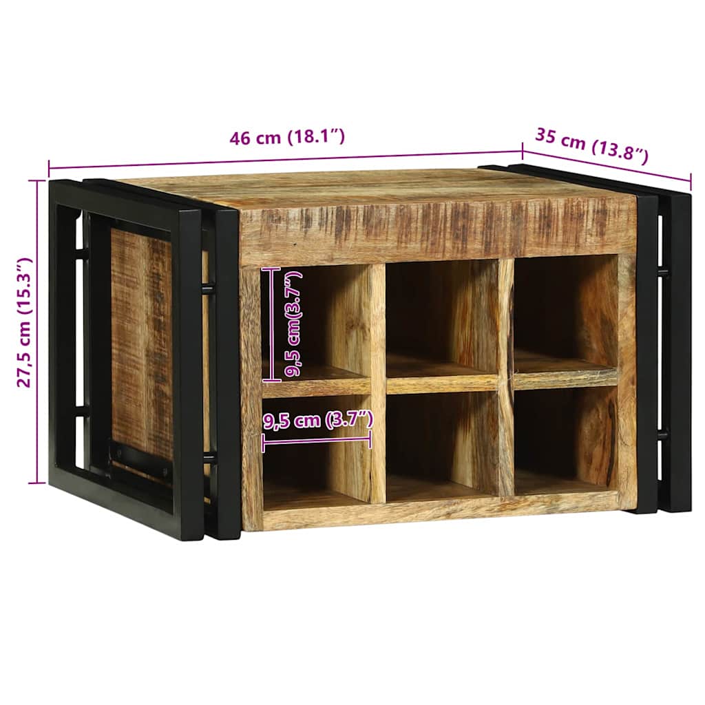 Regál Na Víno Hnedá A Čierna 46 X 35 X 27.5 Cm Mangový Masív