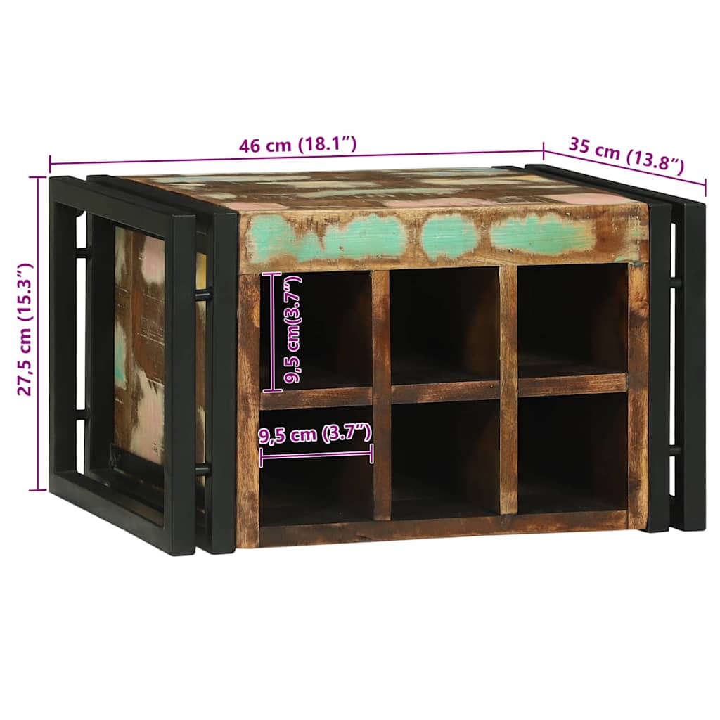 Regál Na Víno Viacfarebný 46 X 35 X 27.5 Cm Recyklovaný Masív