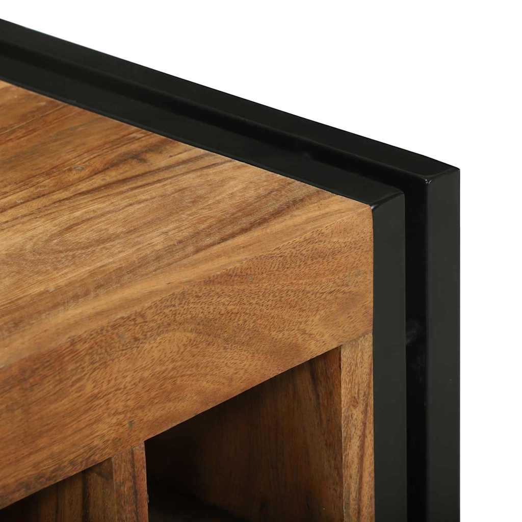 Regál Na Víno Hnedá A Čierna 46 X 35 X 27.5 Cm Akáciový Masív