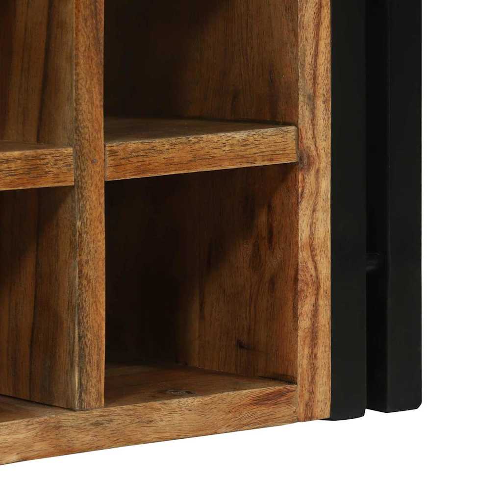 Regál Na Víno Hnedá A Čierna 46 X 35 X 27.5 Cm Akáciový Masív
