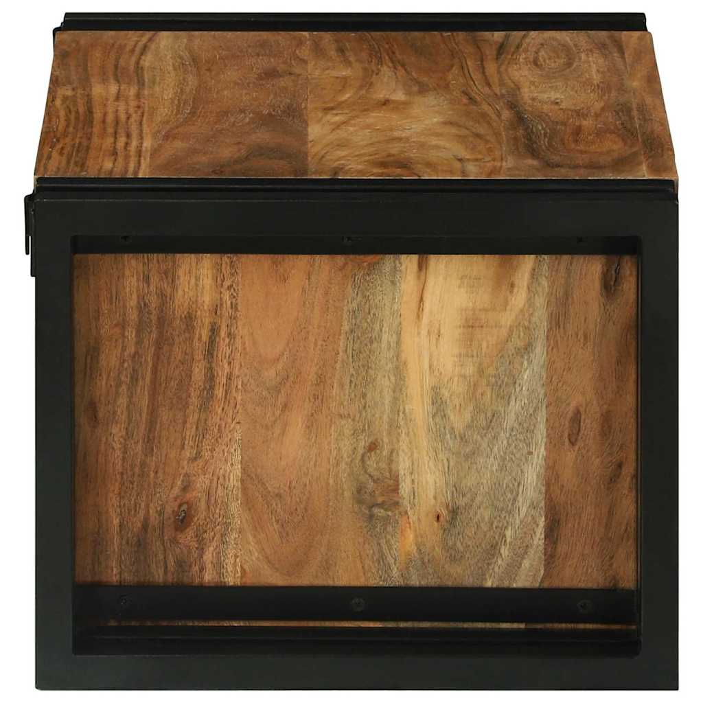 Regál Na Víno Hnedá A Čierna 46 X 35 X 27.5 Cm Akáciový Masív
