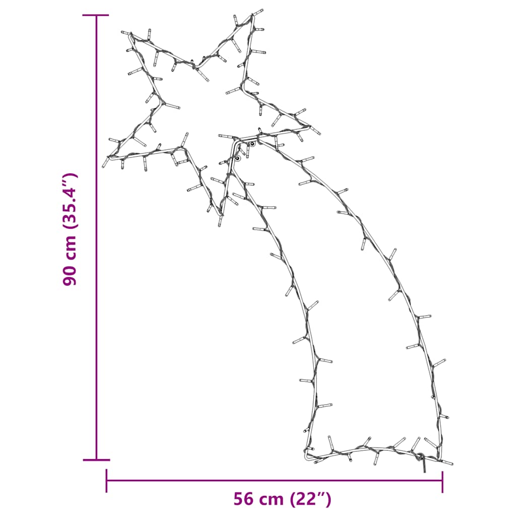 Vianočné Osvetlenie Silueta Padajúcej Hviezdy 115 Led Diód