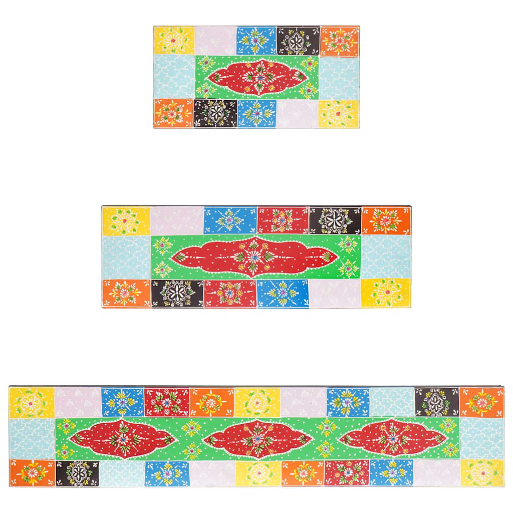 Nástenné Police 3 Pcs Viacfarebný 100 X 20 X 6 Cm Mangový Masív