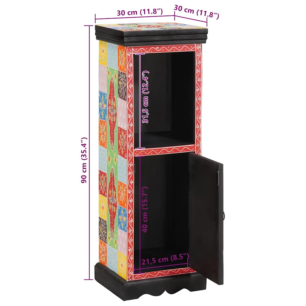 Zásuvková Komoda Viacfarebný 30 X 30 X 90 Cm Mangový Masív