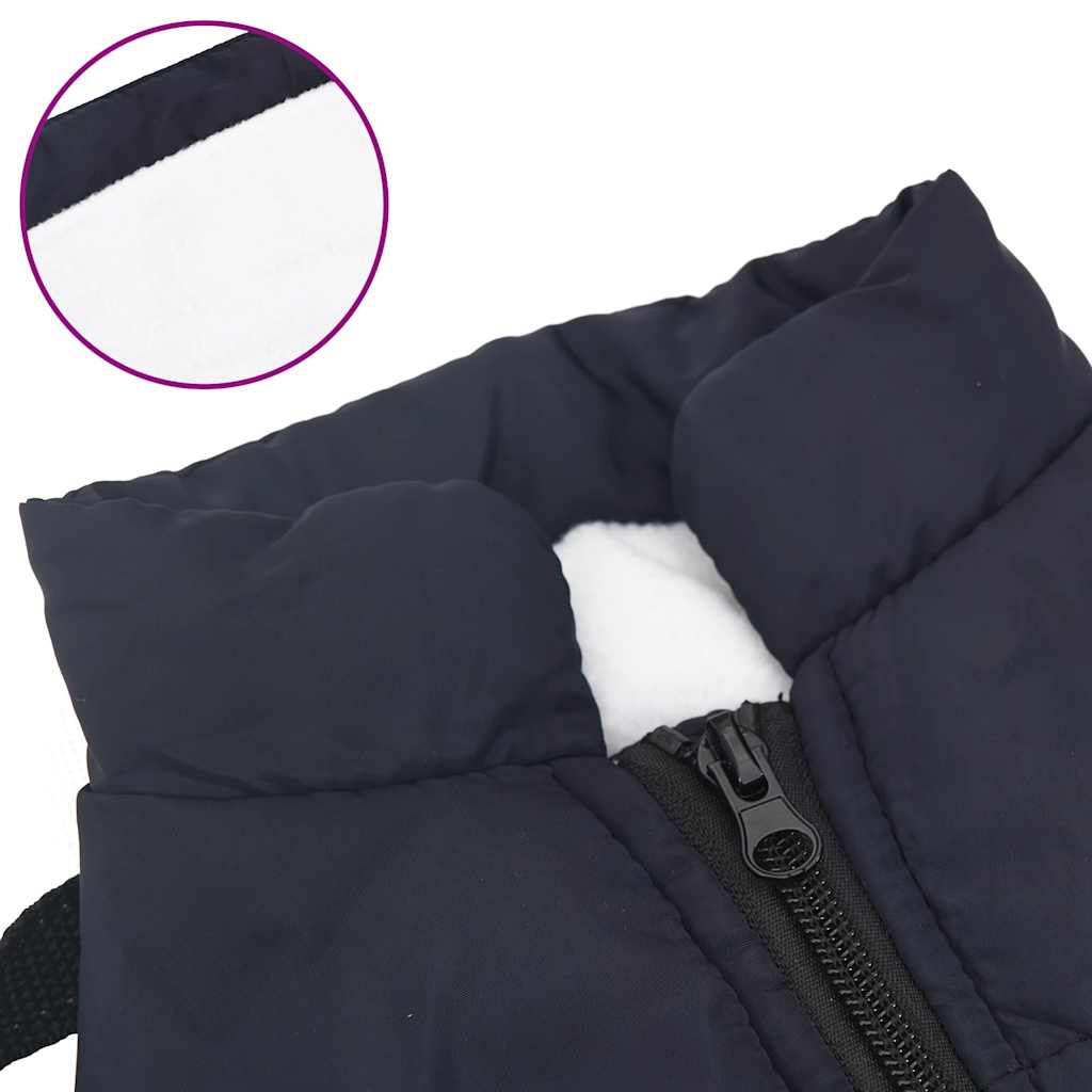Psí kabát s postrojom vodeodolná reflexná námornícky modrý L24