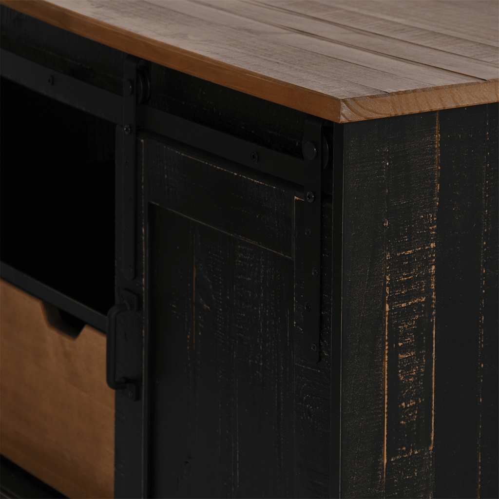 Tv Skrinka Halden S Posuvnými Dverami Masívne Drevo