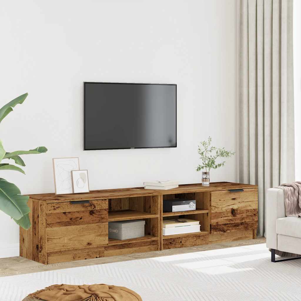 2 Dielna Tv Skrinka Old Wood 80X35X36,5 Cm Engineered Wood