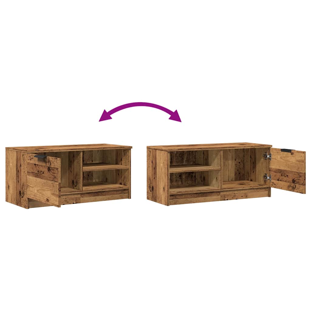 2 Dielna Tv Skrinka Old Wood 80X35X36,5 Cm Engineered Wood