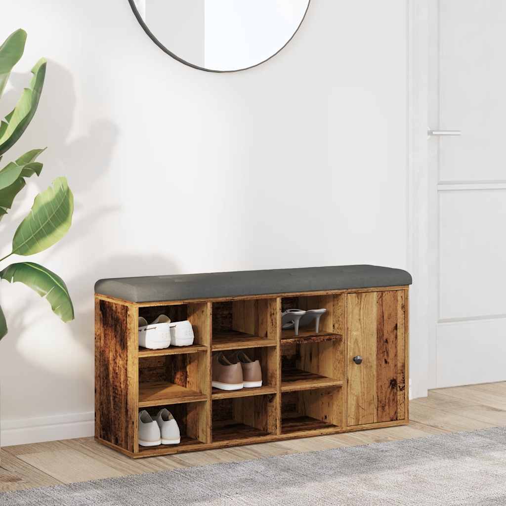 Lavička Na Topánky Old Wood 102X32X50 Cm Engineered Wood