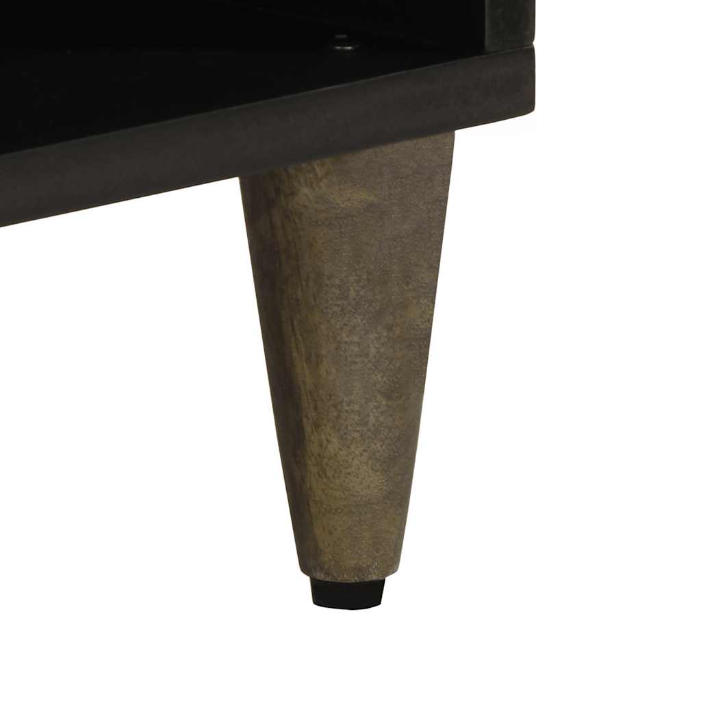 Tv Skrinka, Čierna 100X33X46 Cm, Mangový Masív