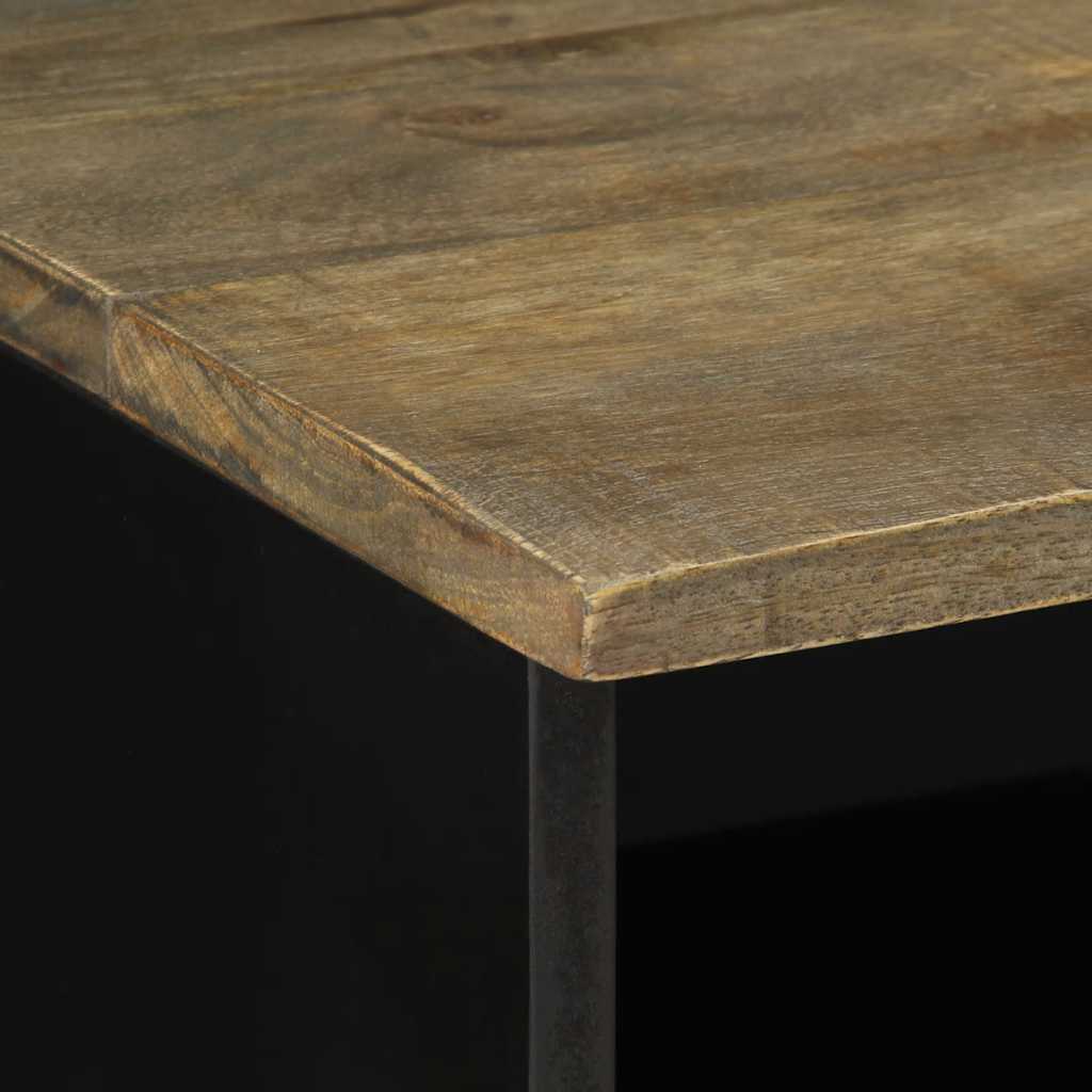 Tv Skrinka, Čierna 80X33X46 Cm, Mangový Masív