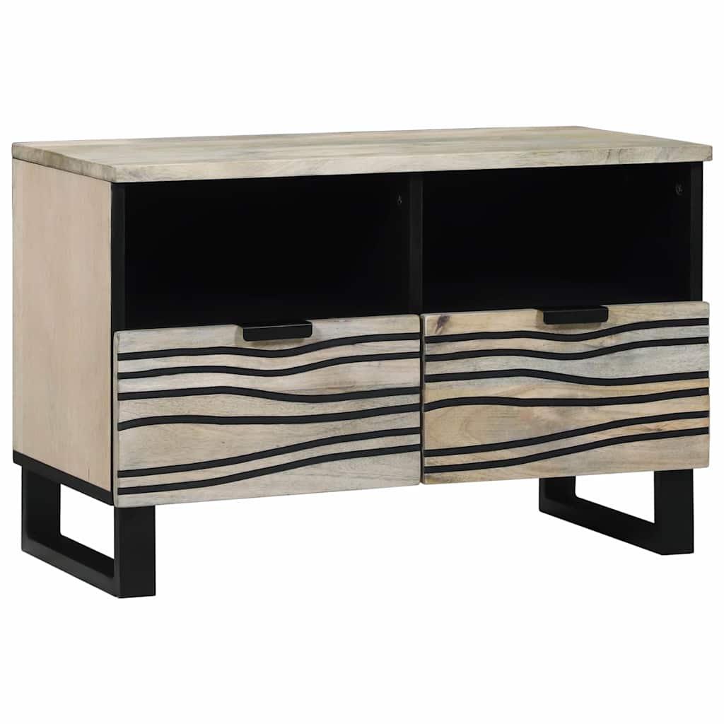 Tv Skrinka So Zásuvkou Biela 70 X 33 X 46 Cm Mangový Masív