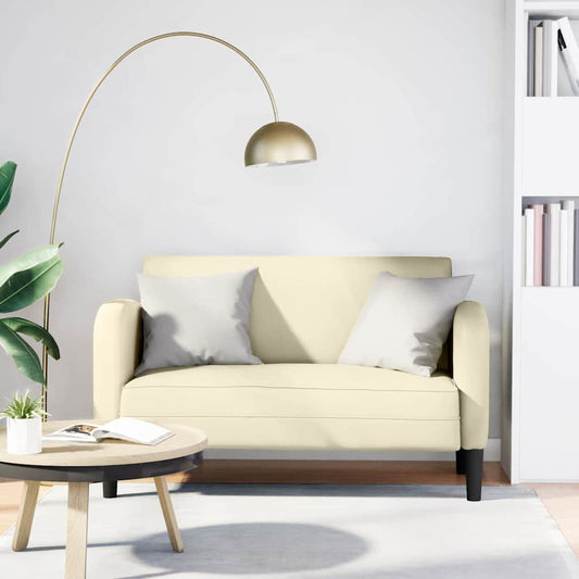 Loveseat pohovka krémová 110 cm umelá koža