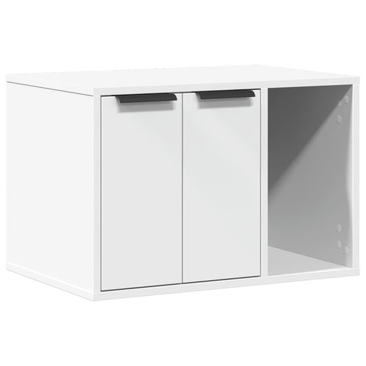 Uzavretý box na stelivo, biely 60x40x40 cm, kompozitné drevo