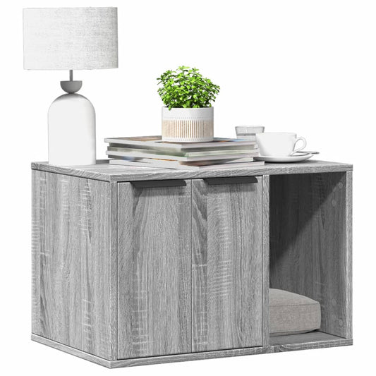 Uzavretý box na stelivo sivá sonoma 60x40x40cm kompozitné drevo