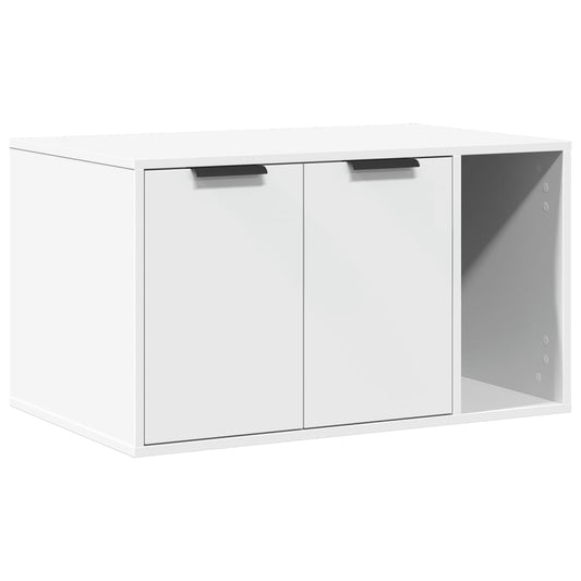 Uzavretý box na stelivo, biely 80x50x45 cm, kompozitné drevo