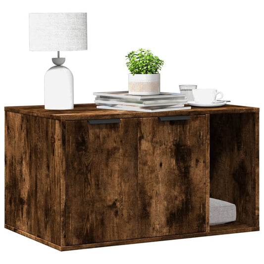 Uzavretý box na stelivo, tmavý dub 80x50x45cm, kompozitné drevo
