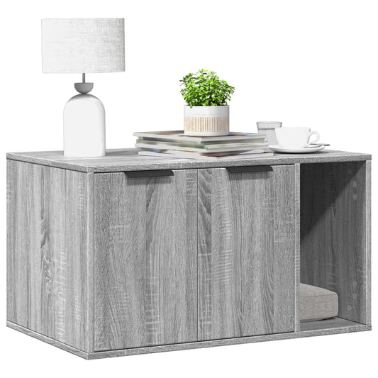 Uzavretý box na stelivo sivá sonoma 80x50x45cm kompozitné drevo