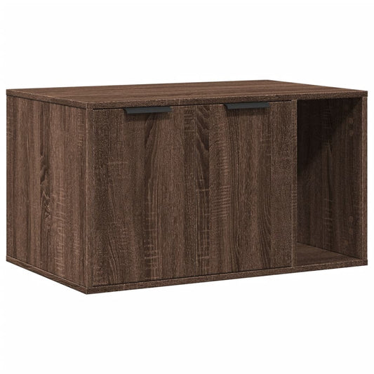Uzavretý box na stelivo, hnedý dub 80x50x45cm, kompozitné drevo