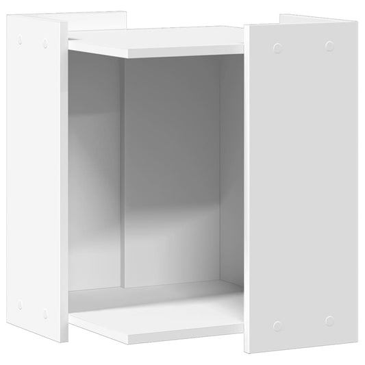 Uzavretý box na stelivo, biely 42x42x51 cm, kompozitné drevo