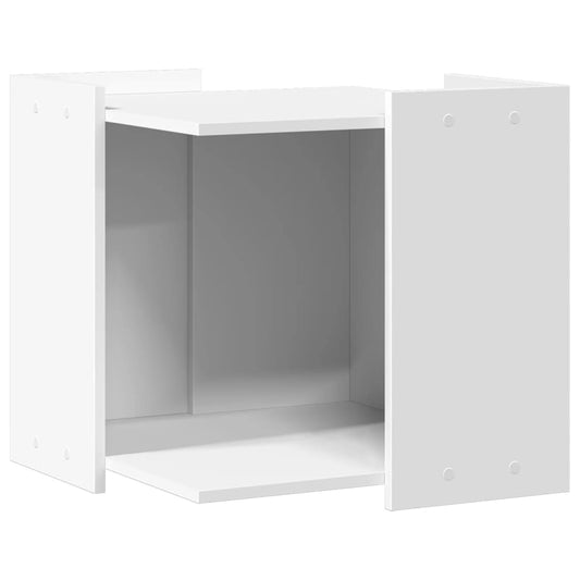 Uzavretý box na stelivo, biely 53x53x51 cm, kompozitné drevo