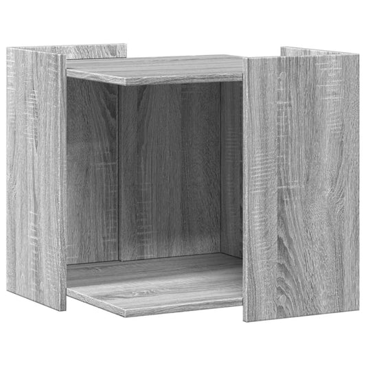 Uzavretý box na stelivo sivá sonoma 53x53x51cm kompozitné drevo