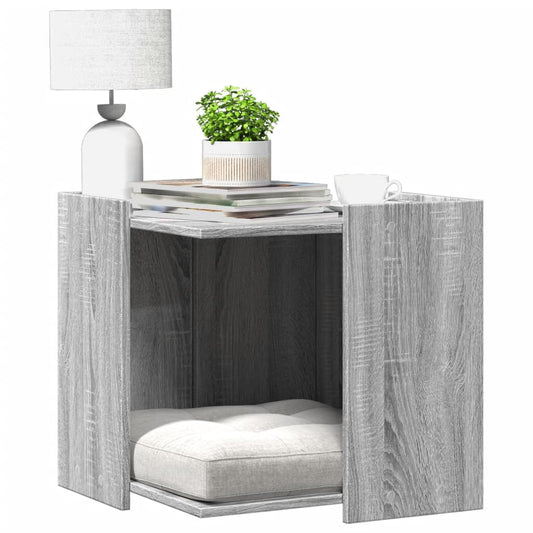 Uzavretý box na stelivo sivá sonoma 53x53x51cm kompozitné drevo