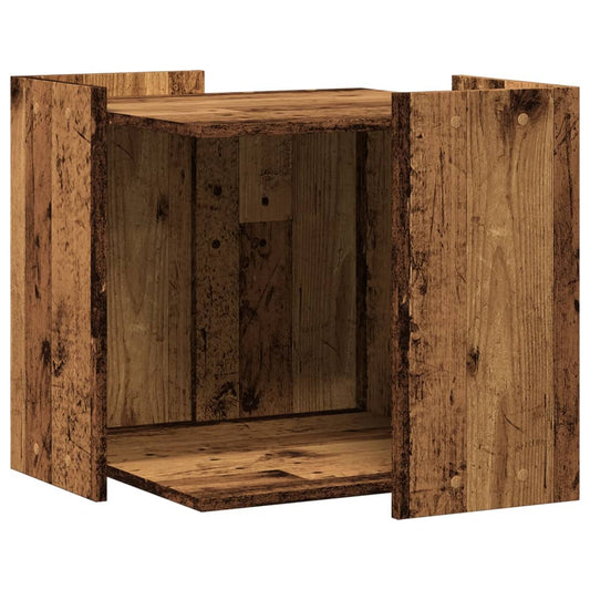 Uzavretý box na stelivo staré drevo 53x53x51cm kompozitné drevo