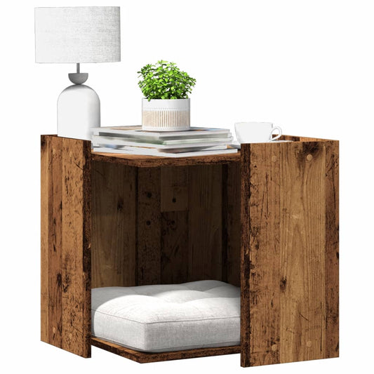 Uzavretý box na stelivo staré drevo 53x53x51cm kompozitné drevo