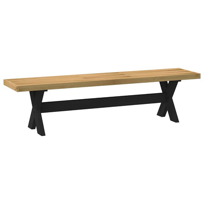 Jedálenská lavica NOAIN v tvare X nohy, 180x40x45 cm, borovica