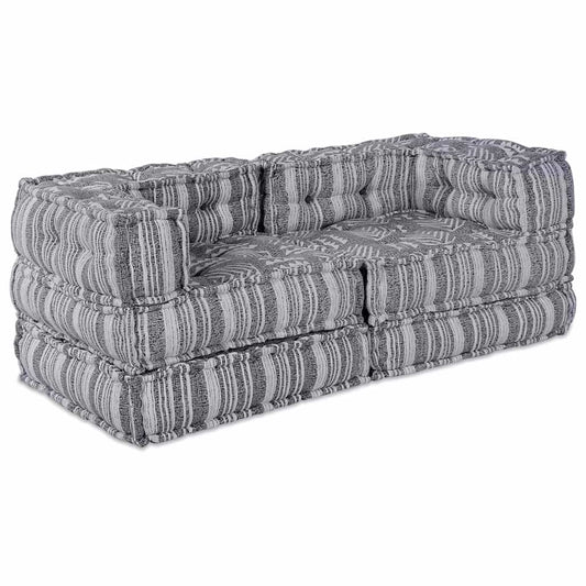 Puf 2 pcs Sivá 70 x 70 x 54 cm látka